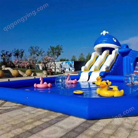 天津儿童充气水池 水上滑梯 鲸鱼滑梯 青蛙滑梯租赁出租